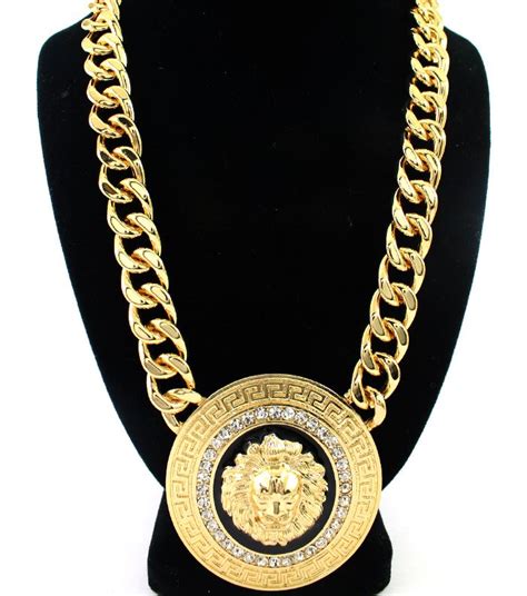 versace lion pendant|versace pendant and chain.